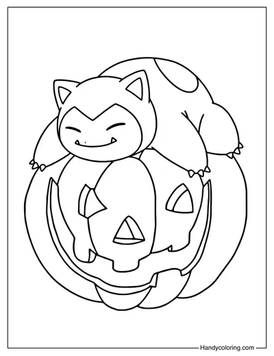 Pumpkin Nap Snolax Coloring Page