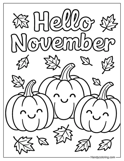 Pumpkin November Coloring Page
