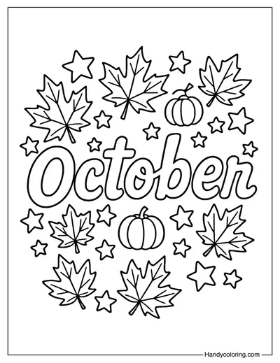 Pumpkin October Coloring Page