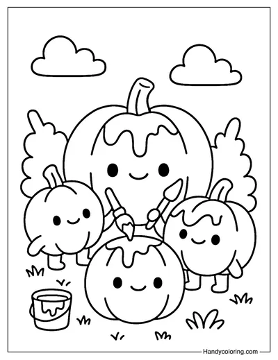 Pumpkin Painting Day Coloring Page