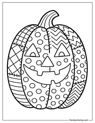 Pumpkin Patchwork Coloring Page