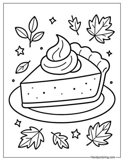 Pumpkin Pie Thanksgiving Coloring Page