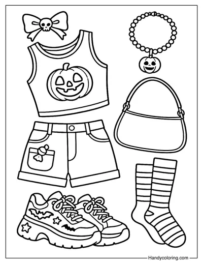 Pumpkin Pop Diva Outfit Coloring Page