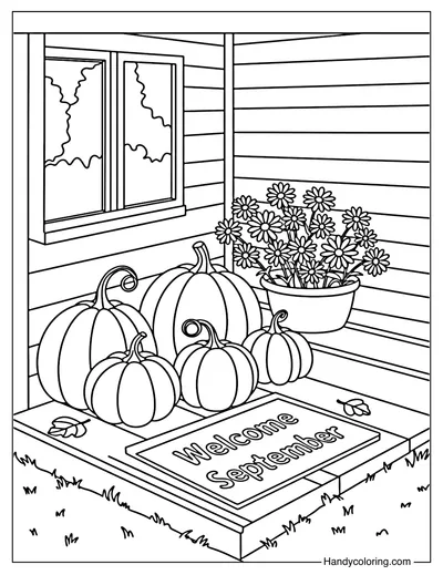 Pumpkin Porch Coloring Page