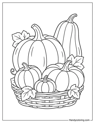 Pumpkin Shapes and Varieties Basket