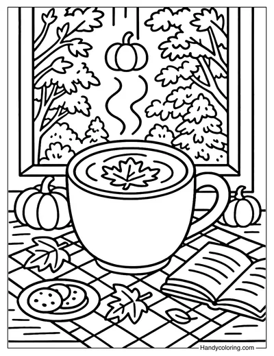 Pumpkin Spice Latte Coloring Page