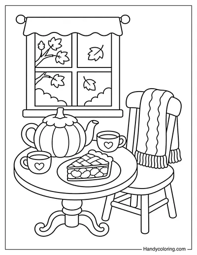 Pumpkin Tea Time by the Window