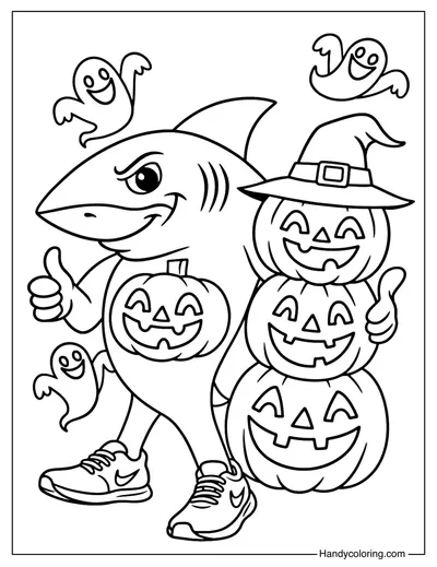 Pumpkin Tower Tralalero Tralala Coloring Page