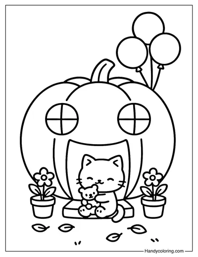 Pumpkin Toy Shop Coloring Page