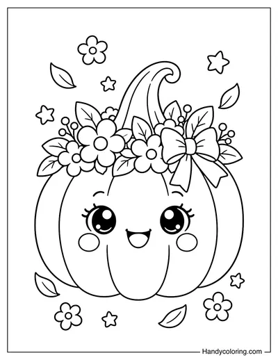 Pumpkin with Flower Crown