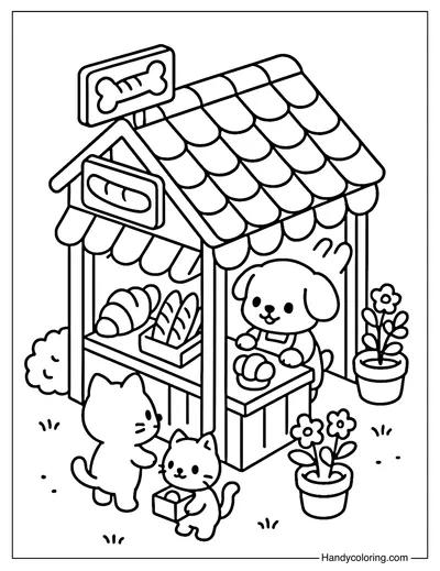 Puppy Bread Bakery Coloring Page