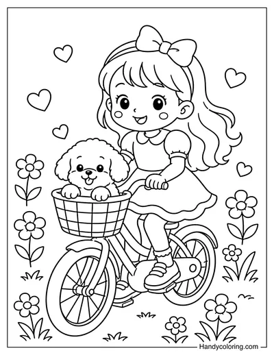 Puppy in Bike Basket