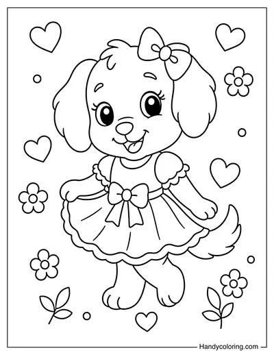 Puppy Wearing a Lovely Dress