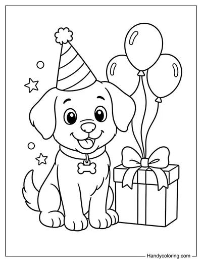 Puppy Wearing Party Hat