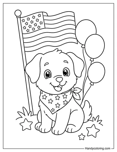 Puppy with Star Bandana