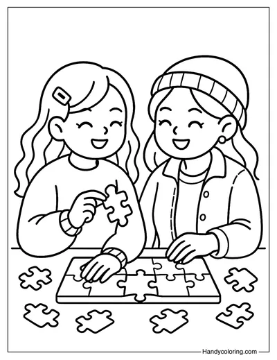 Puzzle Time Coloring Page