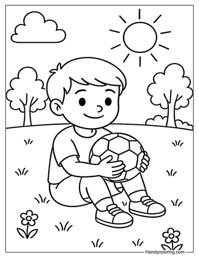 Quiet Moment with Ball Coloring Page