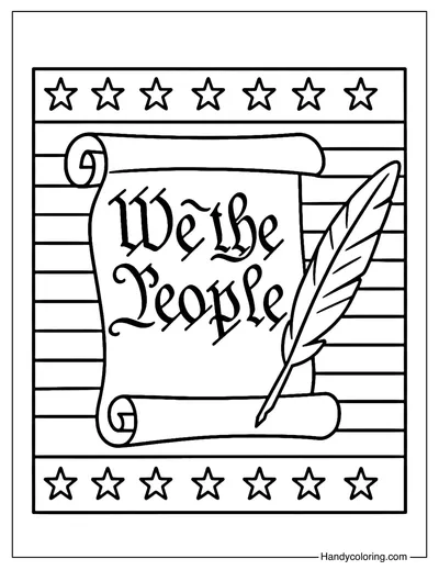 Quill and Parchment Coloring Page
