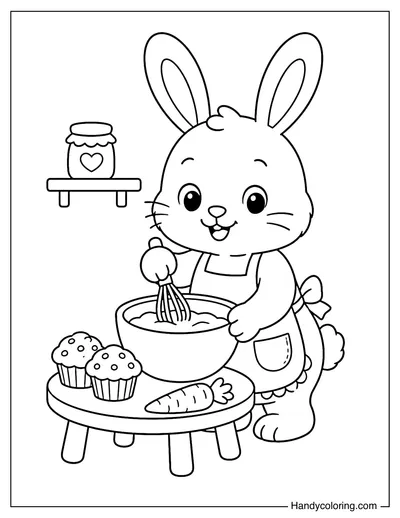 Rabbit Baking Carrot Muffins