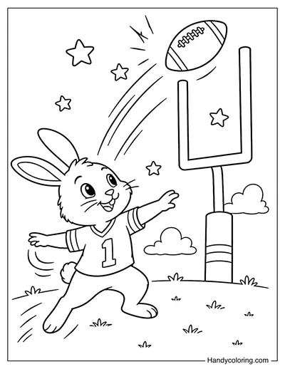 Rabbit Throwing Football Pass