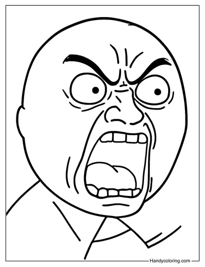 Rage Face Coloring Page