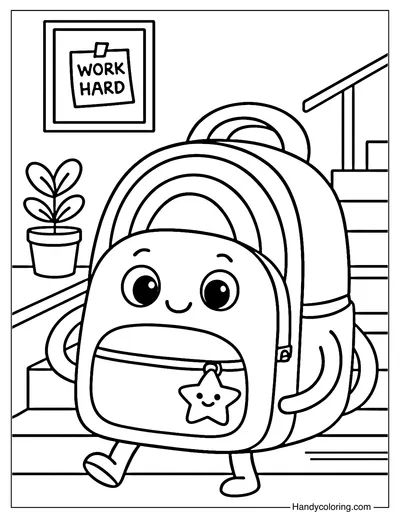 Rainbow Backpack Coloring Page