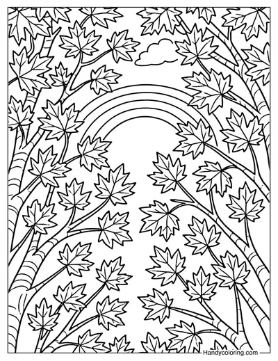 Rainbow Forest Coloring Page