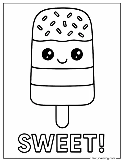 Rainbow Ice Pop Coloring Page