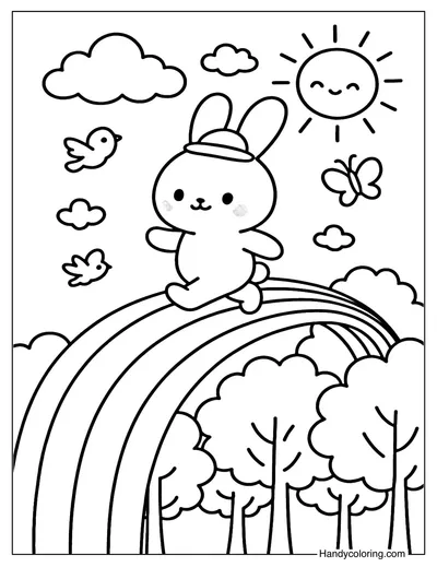 Rainbow Path Coloring Page