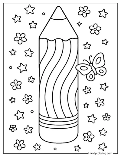 Rainbow Pencil Coloring Page