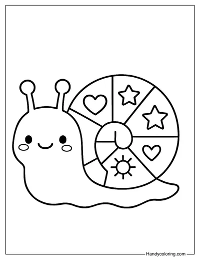 Rainbow Shell Snail Coloring Page