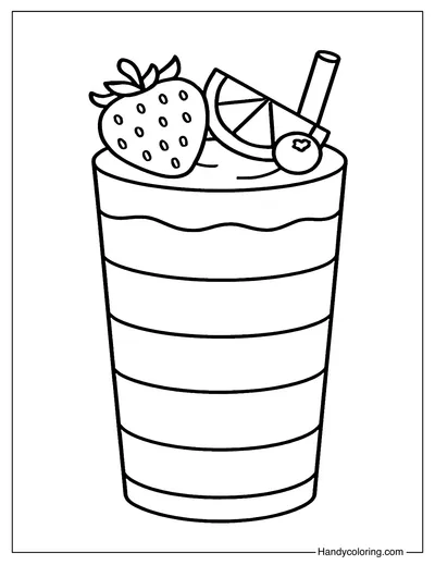 Rainbow Smoothie Layers Coloring Page