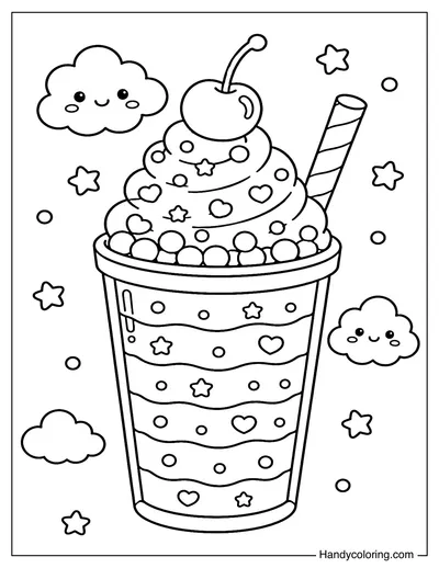 Rainbow Smoothie with Candy Toppings