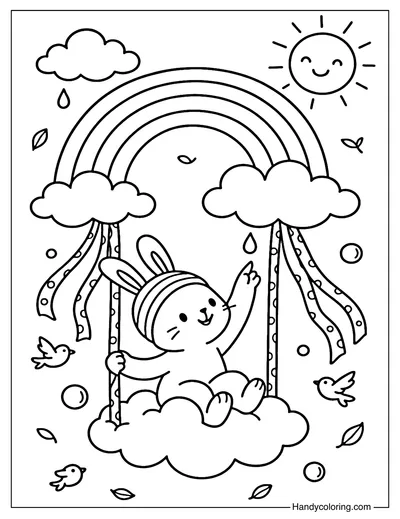 Rainbow Swing Coloring Page