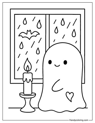 Rainy Window Coloring Page