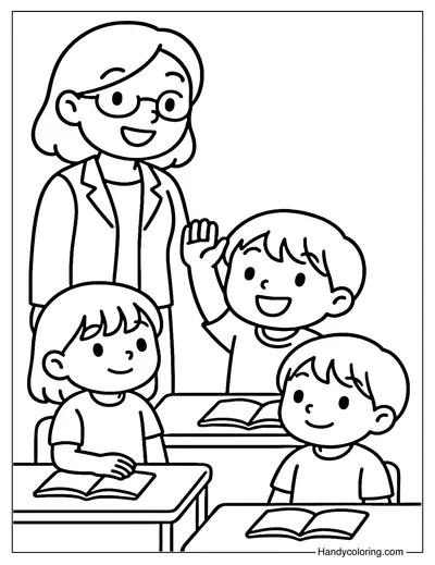 Raise Your Hand Coloring Page