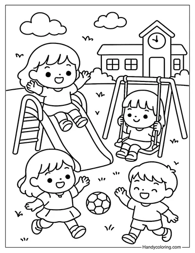 Recess Fun Coloring Page