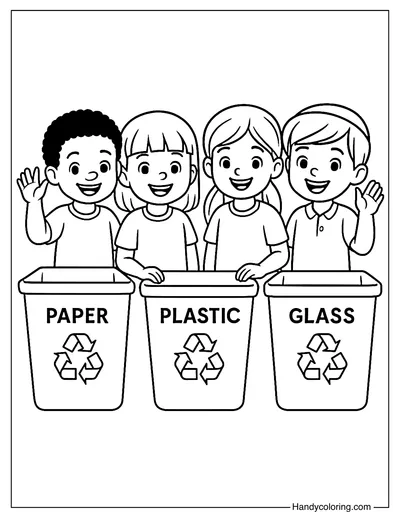 Recycle Heroes Coloring Page