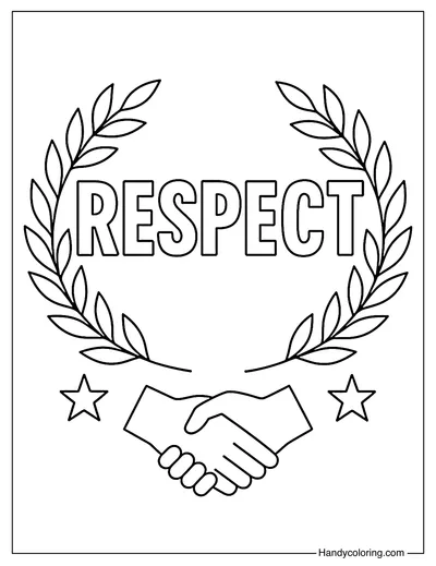Respect Laurel Wreath Coloring Page