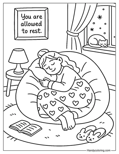 Rest Is Self-Love Coloring Page