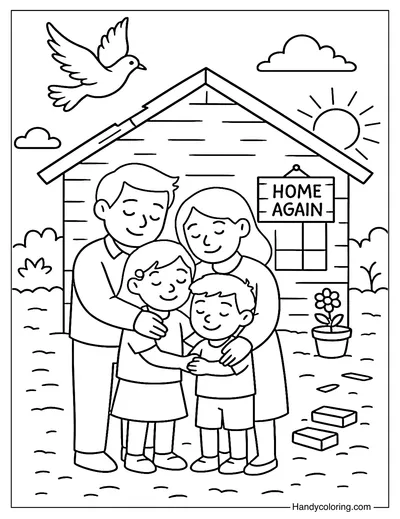 Reunited in Peace Coloring Page