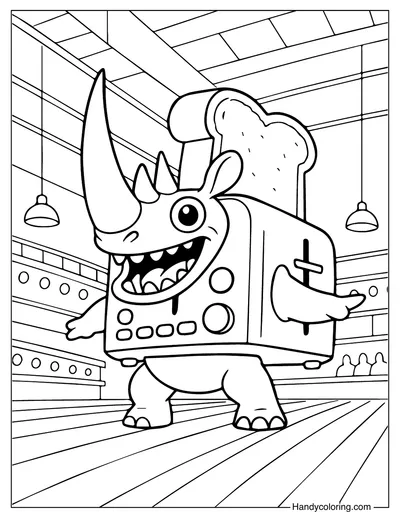 Rhino Toasterino Coloring Page