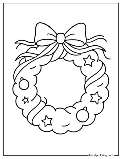 Ribbon Charm Wreath Coloring Page