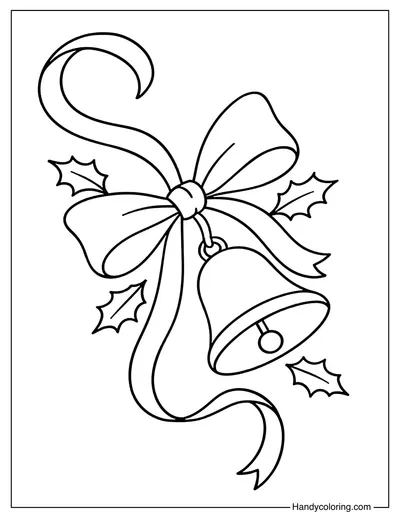 Ribbon Christmas Bells Coloring Page