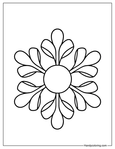 Ribbon Snowflake Coloring Page