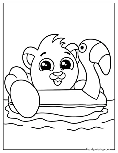 Rick on a Flamingo Float Coloring Page