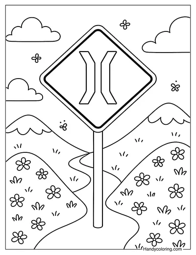 Road Narrows Enchanted Passage Coloring Page