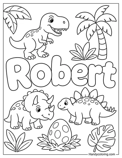 Robert with Dinosaurs