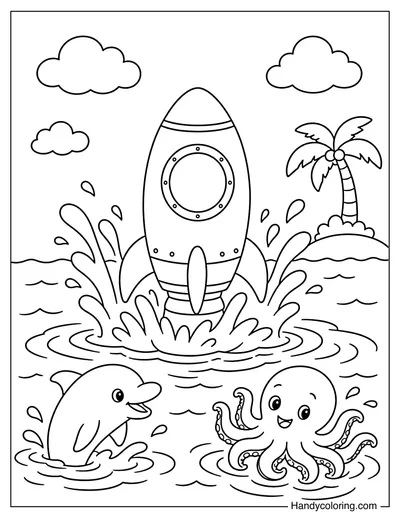 Rocket Landing on the Ocean