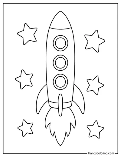 Rocket with Three Round Windows